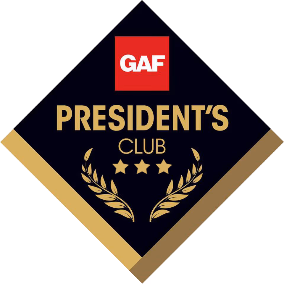 GAF President’s Club Limited Warranty badge